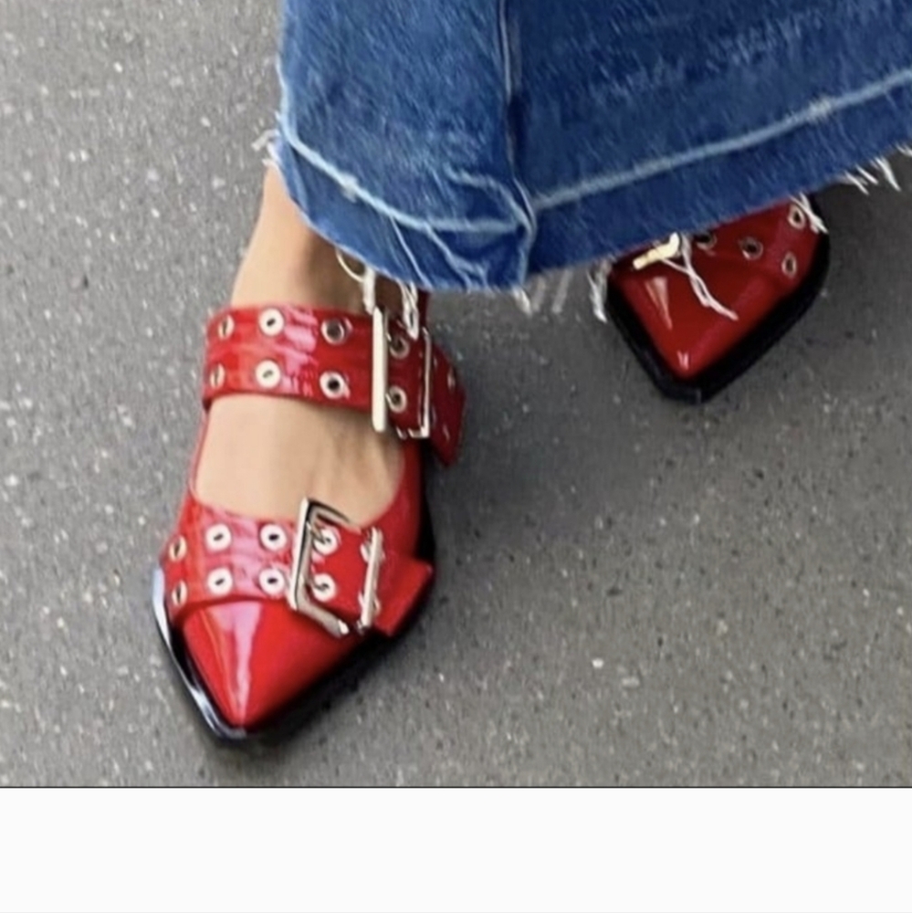 Red Slingback Women Shoes